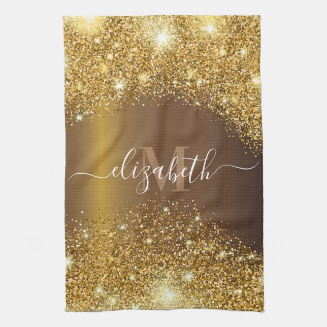 Metal and Golden Glitter Kitchen Towel (Vertical)