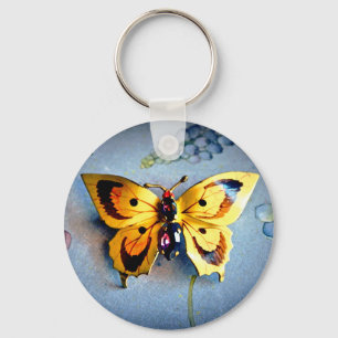 Metal and Jewel Butterfly Keychain