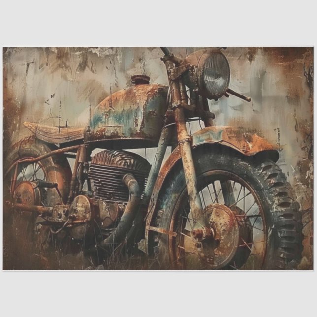 Metal and Rust Motorcycle Tissue Paper (Front)