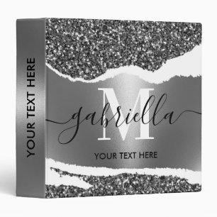Metal and Silver Glitter Binder