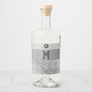 Metal and Steel Liquor Bottle Label