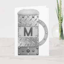 Metal and Steel Male Initial Beer Card