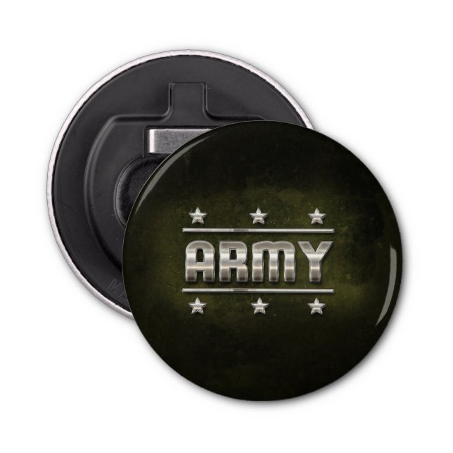 Metal Army Text Bottle Opener (Front)
