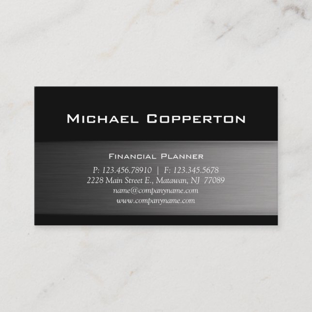 Metal Automotive Professional Plain Cool Business Card (Front)