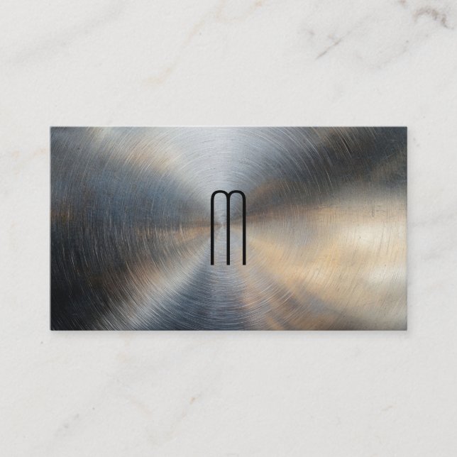Metal Background | Monogram Business Card (Front)