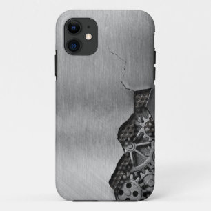 Metal background with mechanical damage iPhone 11 case