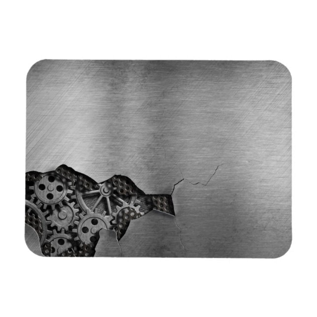 Metal background with mechanical damage magnet (Horizontal)