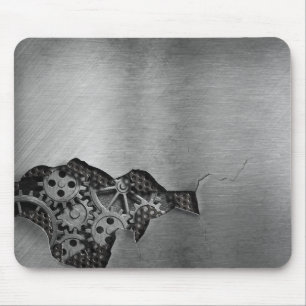 Metal background with mechanical damage mouse pad