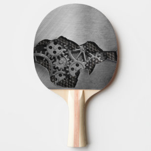 Metal background with mechanical damage ping pong paddle
