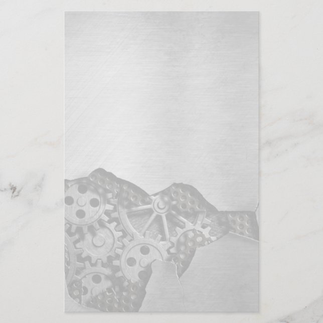 Metal background with mechanical damage stationery (Front)