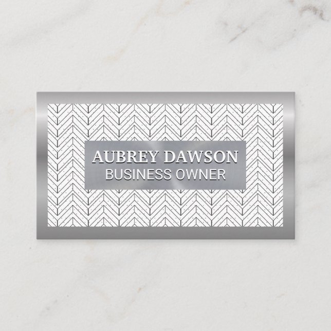 Metal Banner | Boho Pattern Business Card (Front)