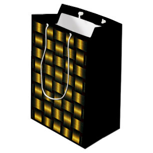 Metal Black Gold Gift Bag
