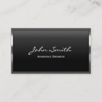 Metal Border Aerospace Engineer Business Card