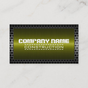 Metal Border Construction Elegant Steel Look #26 Business Card