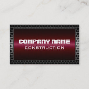 Metal Border Construction Elegant Steel Look #31 Business Card