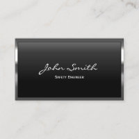 Metal Border Safety Engineer Business Card