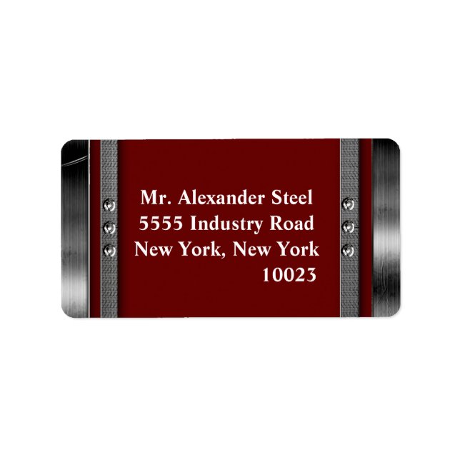 Metal Border With Bolts Return Address Labels (Front)