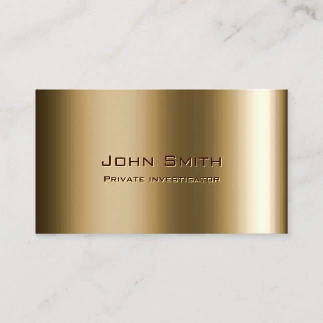 Metal Bronze Investigator Business Card (Front)