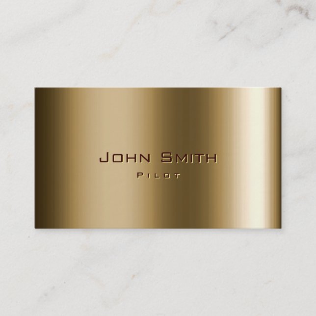Metal Bronze Pilot/Aviator Business Card (Front)