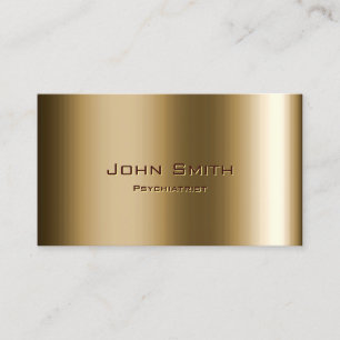 Metal Bronze Psychiatrist Business Card