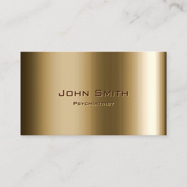 Metal Bronze Psychiatrist Business Card (Front)