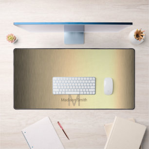 Métal brossé or élégant design moderne Monogram