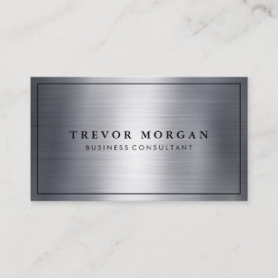 Metal Brushed Black Border Business Card