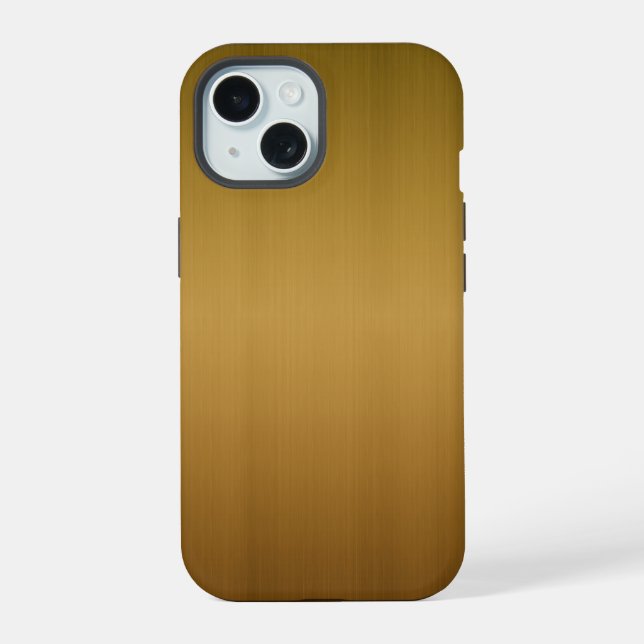 Metal Brushed Copper iPhone 15 Case (Back)