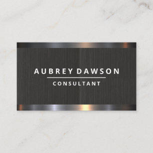 Metal Brushed Trim   Black Texture Business Card