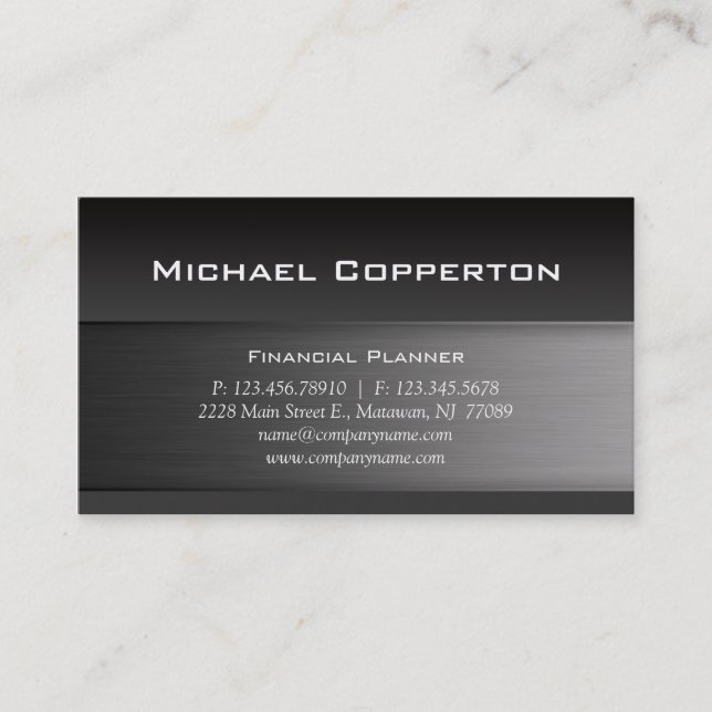 Metal Business Card Grey Header (Front)