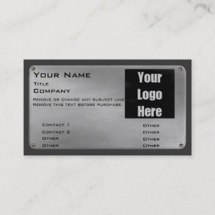 Metal Business Card II -silver- with logo