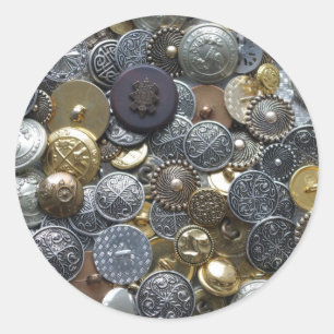 Metal buttons classic round sticker