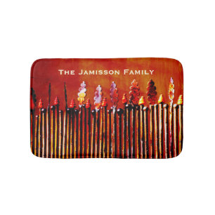 Metal Candles Personalized Name Orange Plush Bath Mat