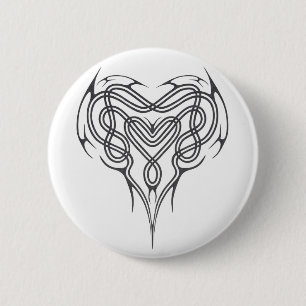 Metal Celtic Heart Knot 2 Inch Round Button