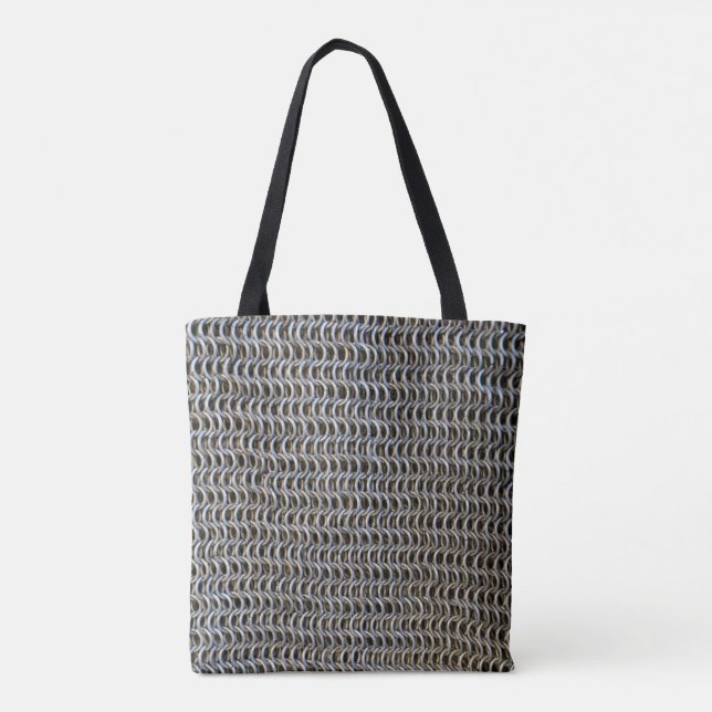 metal chain mail armour medieval knight fighter hi tote bag (Back)