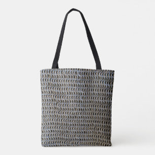 metal chain mail armour medieval knight fighter tote bag