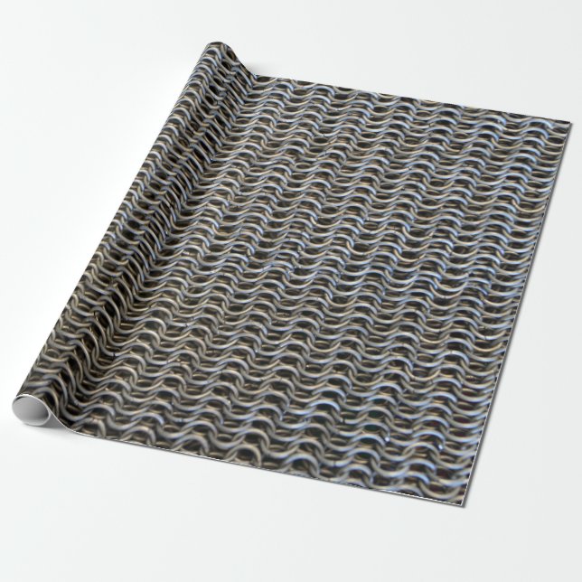 metal chain mail armour medieval knight fighter wrapping paper (Unrolled)