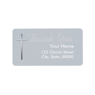 Metal Christian Cross Thank you label custom Colou