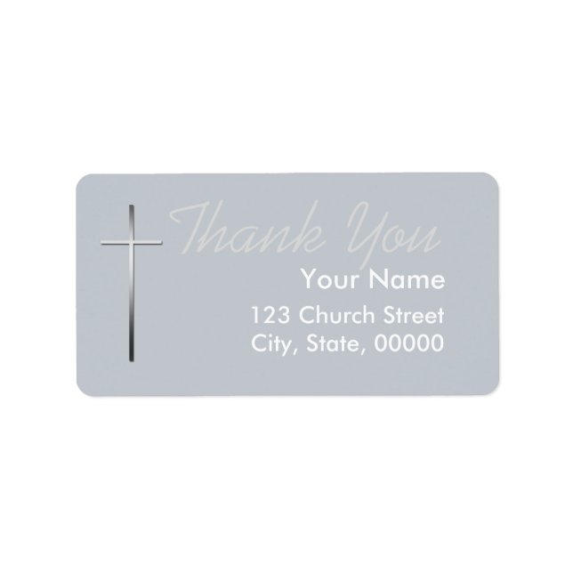Metal Christian Cross Thank you label custom Colou (Front)