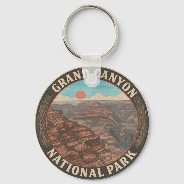 Metal Circle  2": Grand Canyon National Park Keychain (Front)