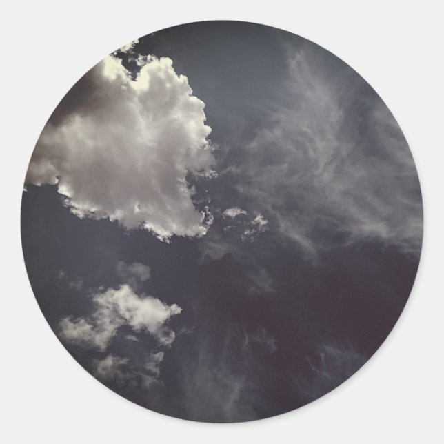 Metal cloud classic round sticker (Front)