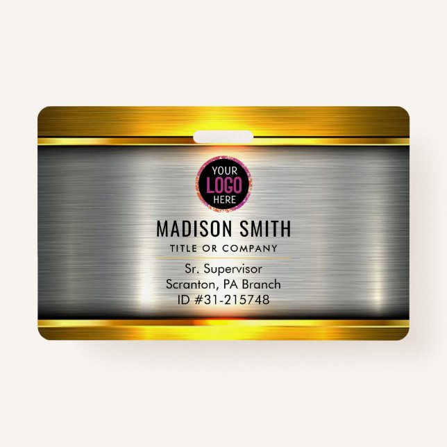 METAL Company Logo ID Employee  Badge (Front)