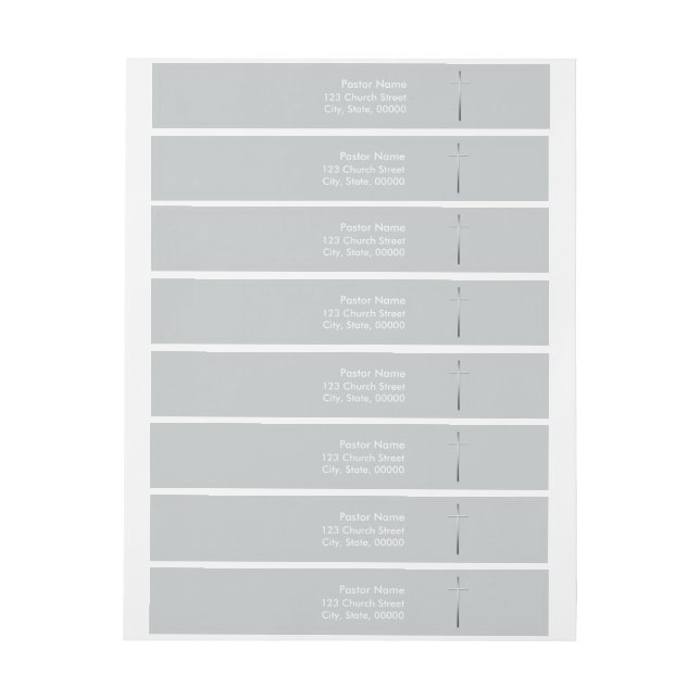 Metal Cross 2 Christian Wraparound Labels (Sheet)