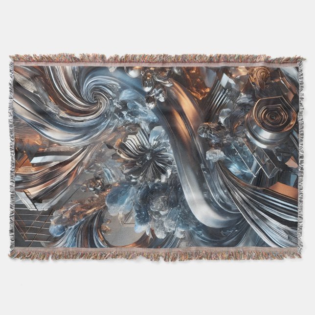 Metal currents ceiling throw blanket (Front)