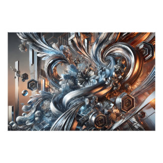 Metal currents photo print