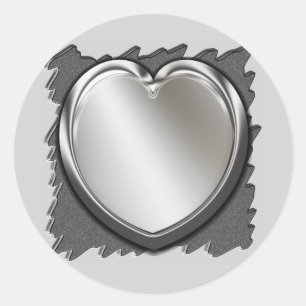 Metal Cut Out With Silver Heart Stickers