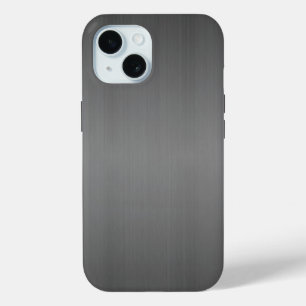Metal: Dark Brushed Metal iPhone 15 Case