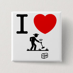Metal Detecting 2 Inch Square Button