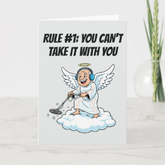 Metal Detecting Angel Heaven Birthday Joke Card