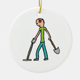 Metal Detecting Ceramic Ornament